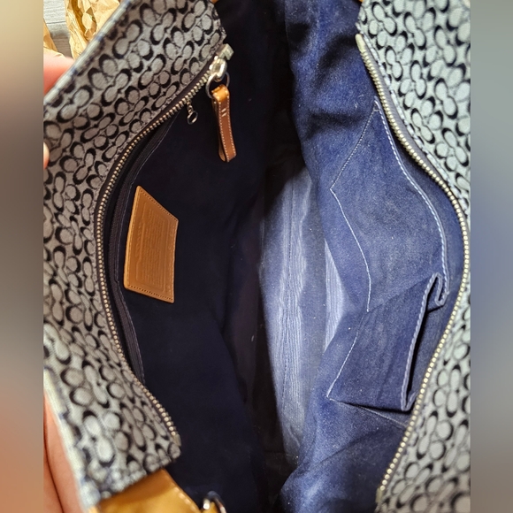 Coach Bags F11527 Navy Signature Jacquard Tote Vintage - Picture 9 of 12